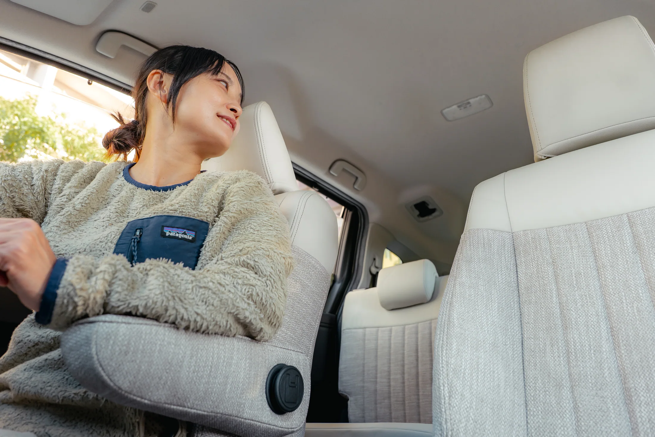 Sandiiビスキュイのやさしい座り心地を楽しむシエンタ車内