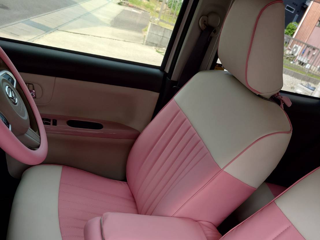 【装着写真】ムーヴキャンバス　 Sandiiマカロン シートカバー [品番:D0488-01]