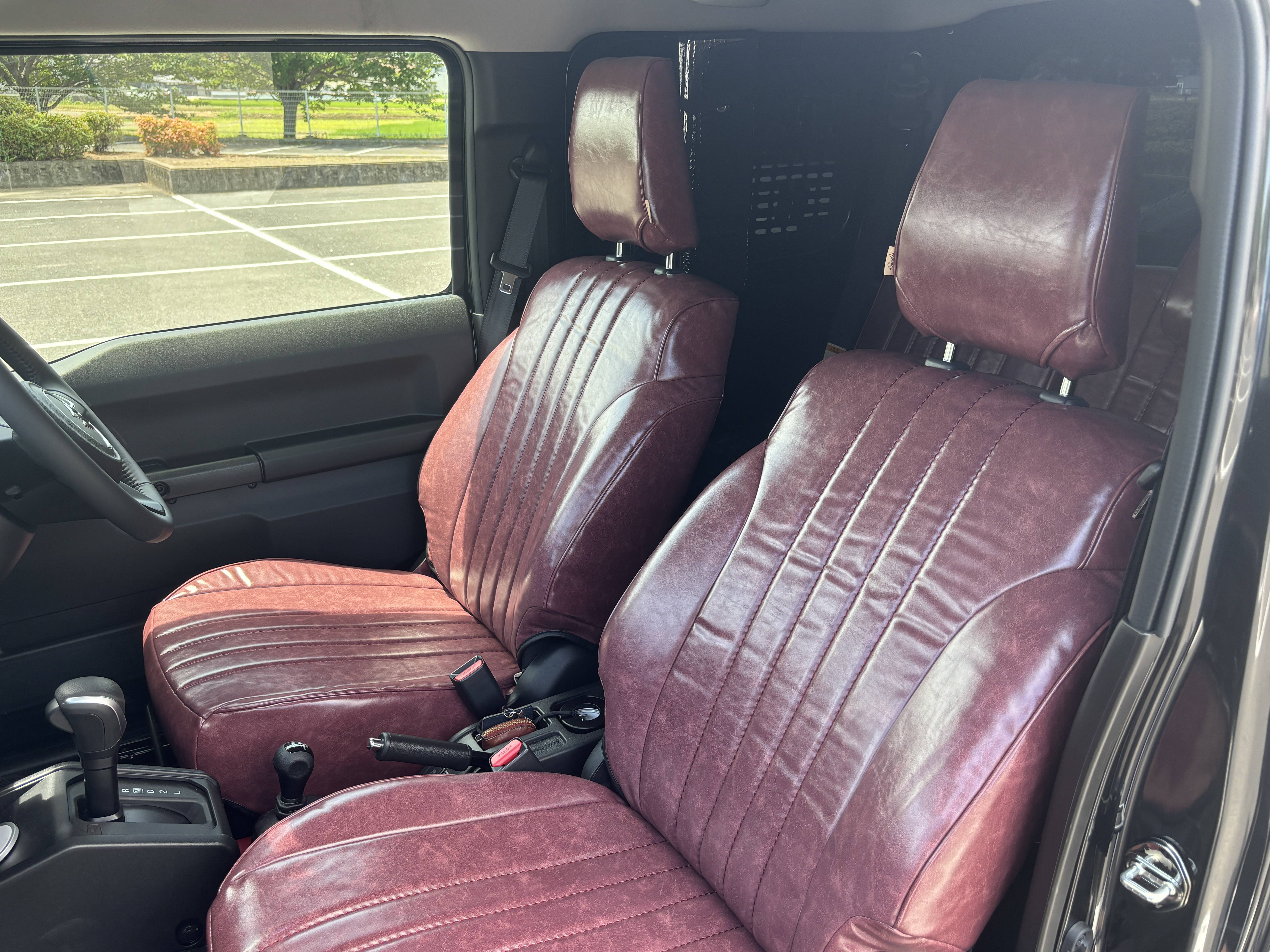 【装着写真】ジムニーシエラ Sandiiオールドカヌレ シートカバー [品番:S0113-02]