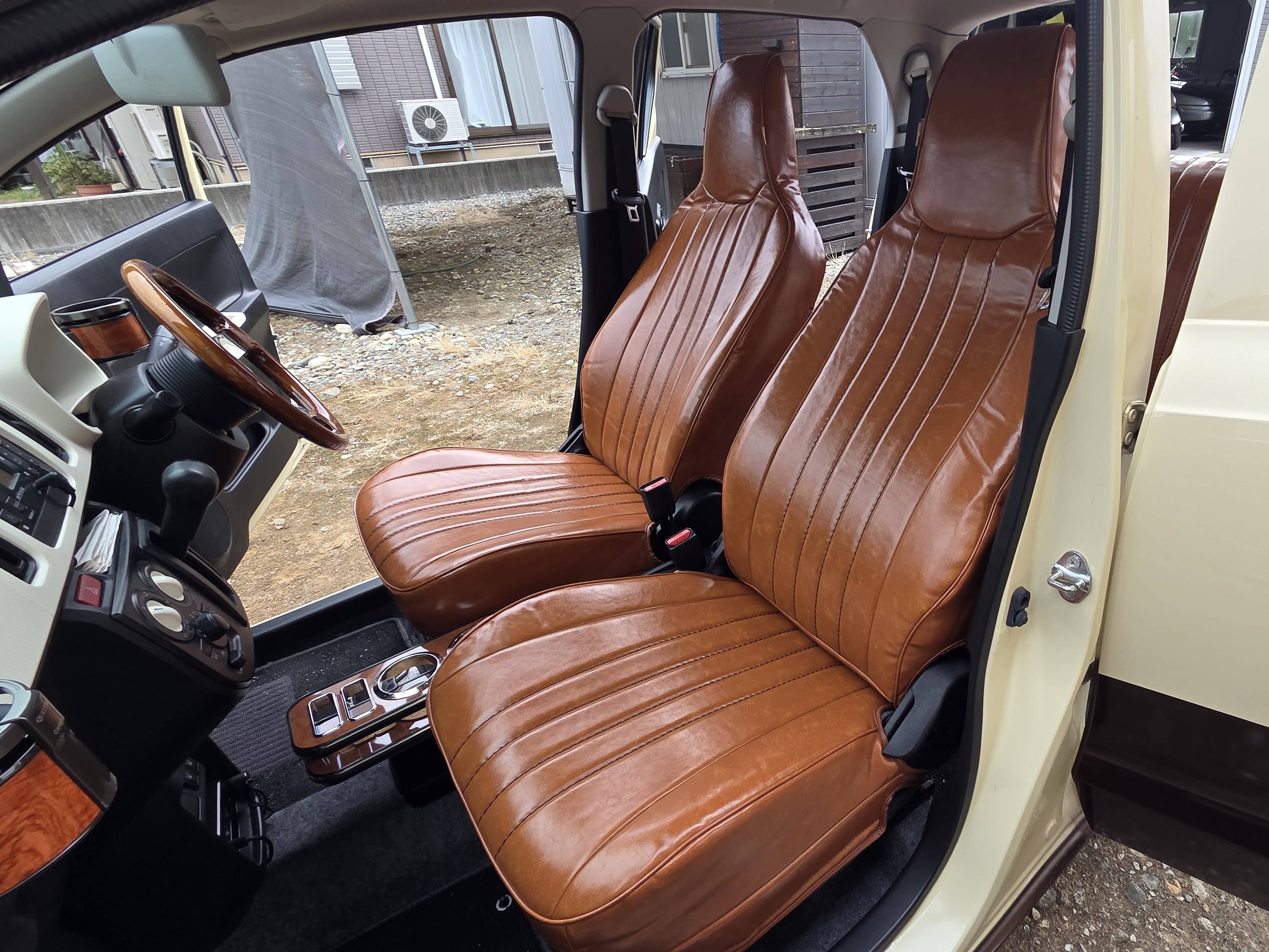 【装着写真】アルトSandiiオールドカヌレ シートカバー [品番:S0108-05]