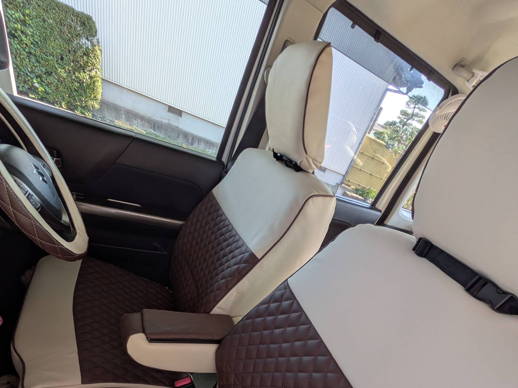 【装着写真】スペーシア Sandiiワッフル シートカバー [品番:S0361-02]